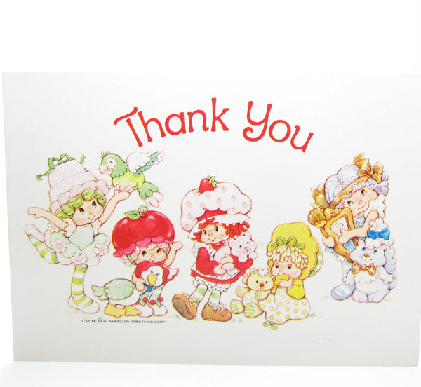 thank-you-postcard-with-strawberry-shortcake-friends-brown-eyed-rose