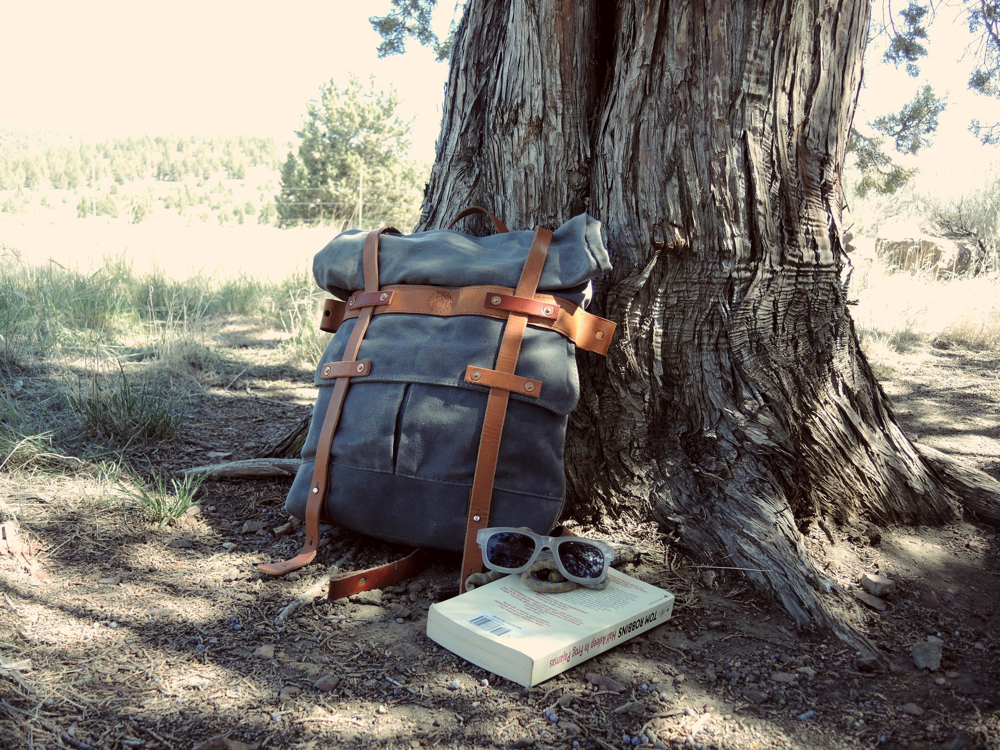 Parva Rucksack at Smith Rock. Hand crafted high quality leather goods in nature!