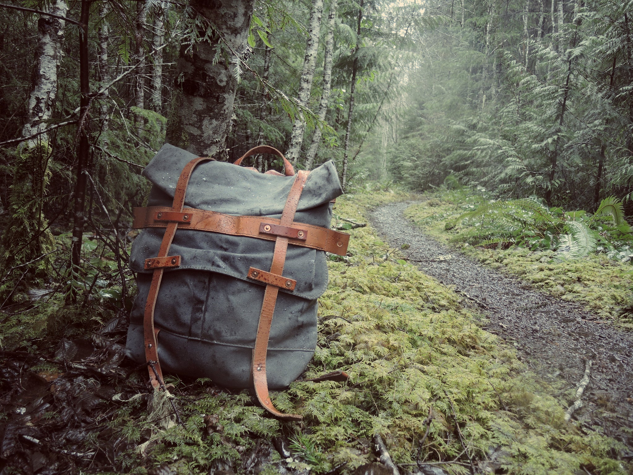 Parva Rucksack at Mt. Rainier National Park.  Hand crafted high quality leather goods in nature!