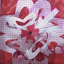 Detail view of handmade 3D Valentine