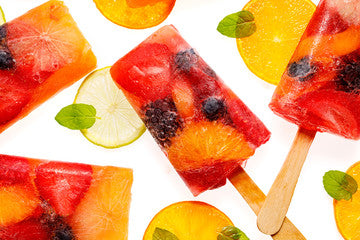 Toddler indoor play ideas, fruit ice lollys.