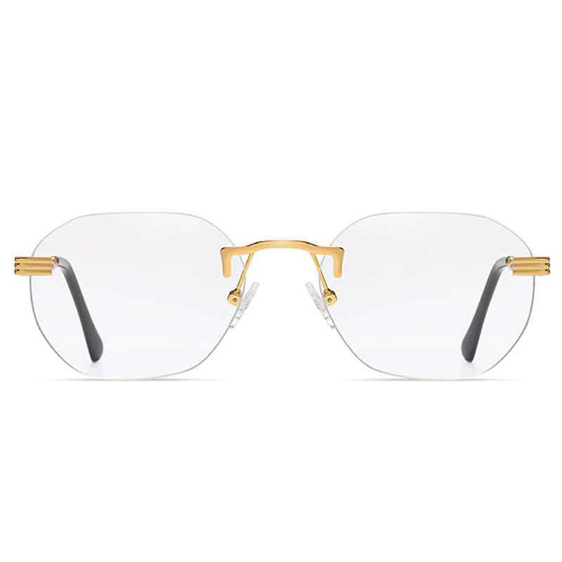 CARTER | Frameloze bril, Transparant Glas, Gouden montuur | Diamond Cut | Hoogwaardige kwaliteit Farrier Blanche