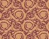 Baroque Textured Damask Wallpaper in Red/Beige from the Versace IV Collection