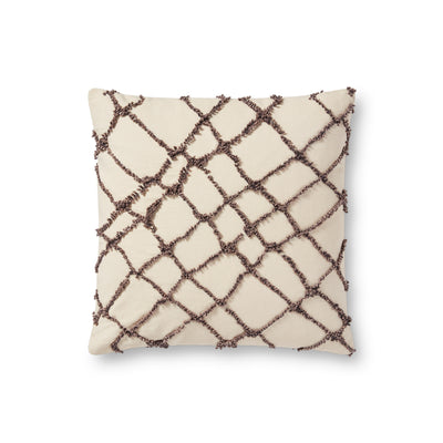 Handcrafted Ivory / Black Pillow Flatshot Image 1