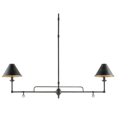 Prosperity Rectangular Chandelier in French Black design by Currey & Company