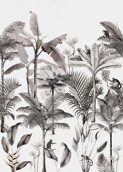 Above the Tropics Wall Mural in Grey by Walls Republic