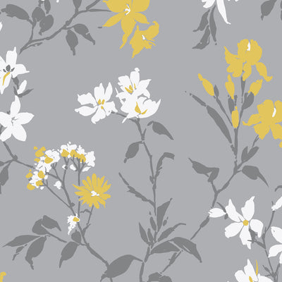 Aeris Wallpaper in Grey and Yellow from the Exclusives Collection by Graham & Brown