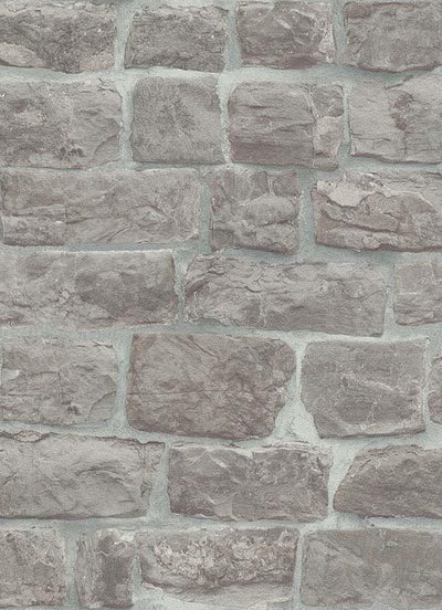 Briana Faux Brick Wallpaper in Grey design by BD Wall