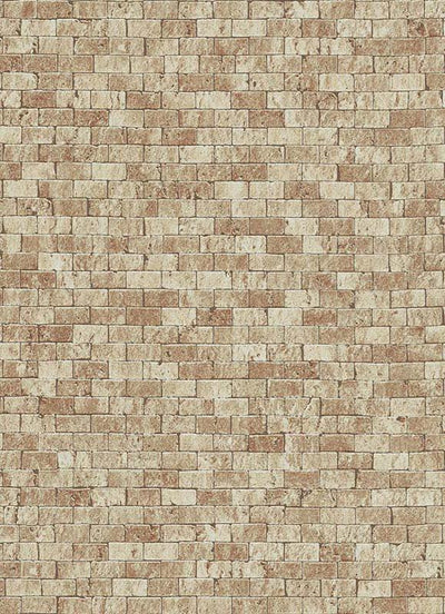 Brynn Faux Brick Wallpaper in Brown design by BD Wall
