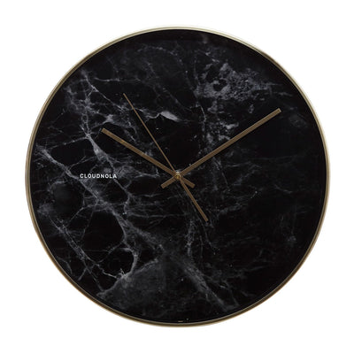 Structure Black Marble Wall Clock