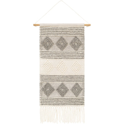 Hygge HYG-1000 Hand Woven Wall Hanging in White & Charcoal by Surya
