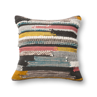 Multi Colored Multi Texture Pillow by Loloi