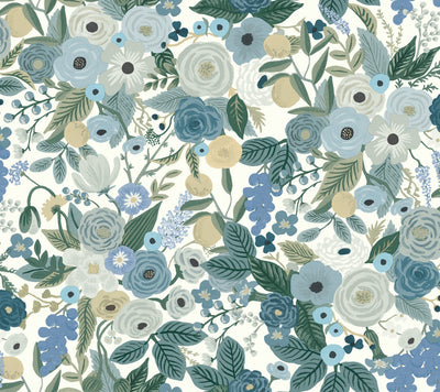 Garden Party Peel & Stick Wallpaper in Blue by York Wallcoverings