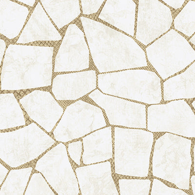 Broken Pieces White and Gold Wallpaper by Walls Republic