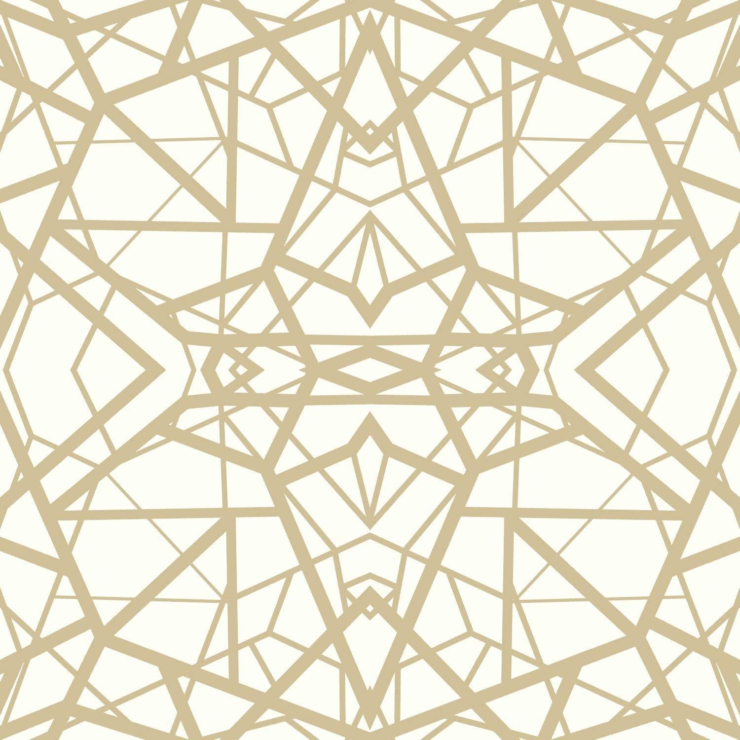 Sample Shatter Geometric Peel & Stick Wallpaper in White and Gold – BURKE  DECOR
