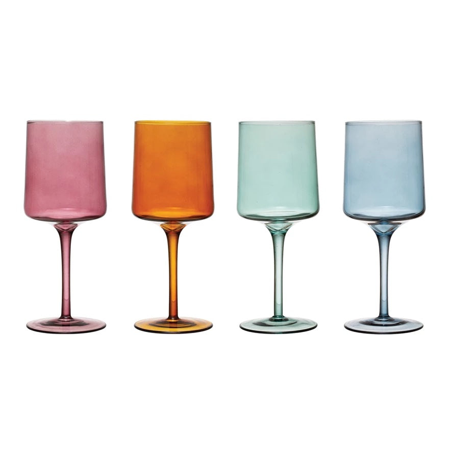 14 oz. Stemmed Wine Glass, 4 Colors (Set of 4)