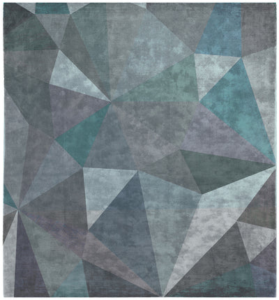 Quel Bordel Hand Knotted Rug in Grey & Blue design by Second Studio