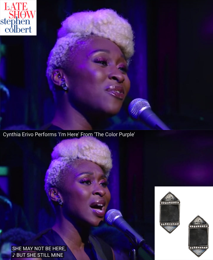 Tony Nominee Cynthia Erivo wears ADORNIA on The Late Show with Stephen Colbert