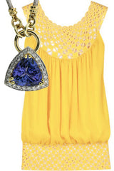 blue tanzanite gemstone with yellow top - Le Vive Jewelry, Riverside, Ca