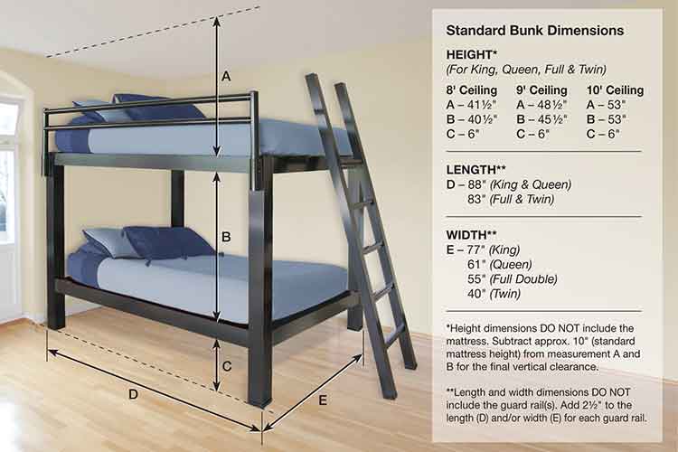 mattress bunk bed clearance height