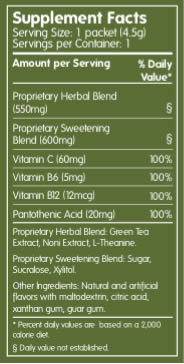 Green Tea Hawaii - Nutrition Supplement Facts