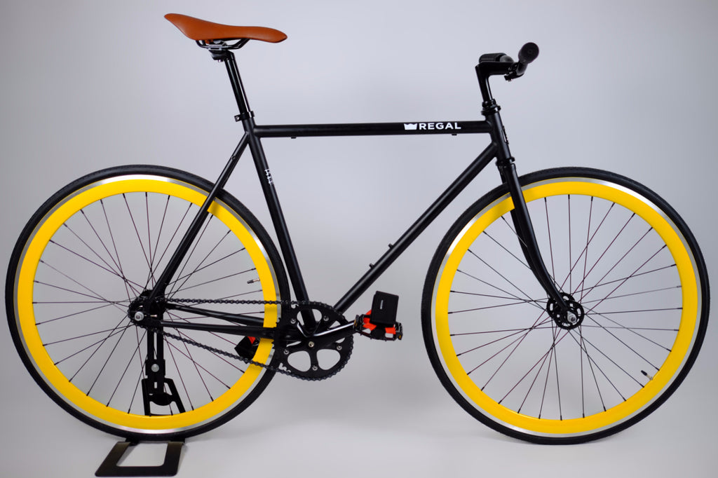 yellow single speed bike