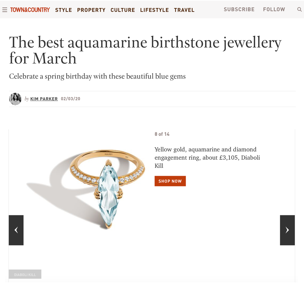 Town and Country March 2020: The best Aquamarine birthstone jewellery for March