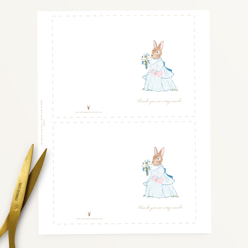 Mrs Rabbit Free Printable Thank You Card