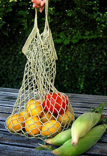 Crocheted Linen Grocery Tote by Purl Soho