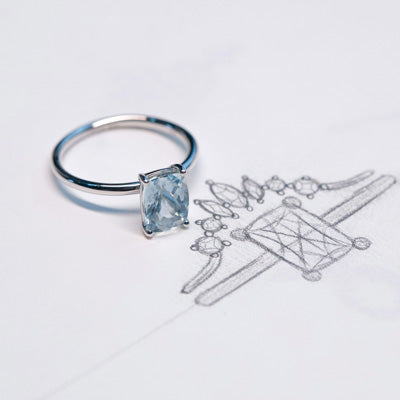 Aquamarine ring r 073-purplemay jewellery