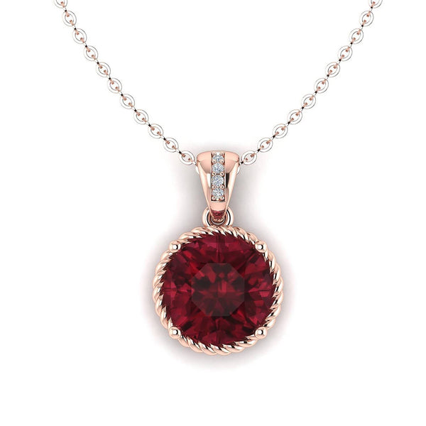 rose gold garnet necklace