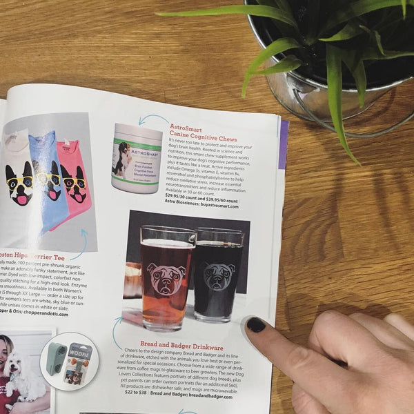 Pug Pint Glasses in Dogster mag holiday gift guide