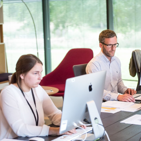 People working in an office