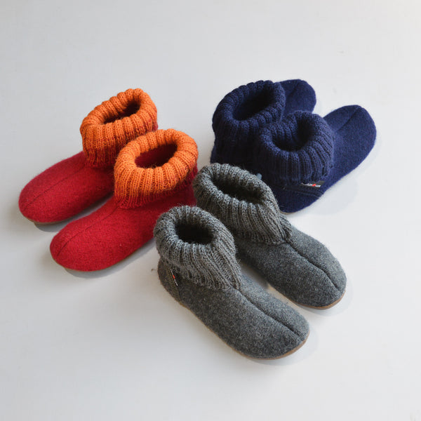 haflinger childrens boiled wool slippers