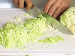 chopping cabbage