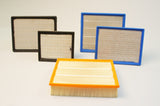 Extended surface pleated panel air filters