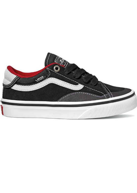 black white red vans