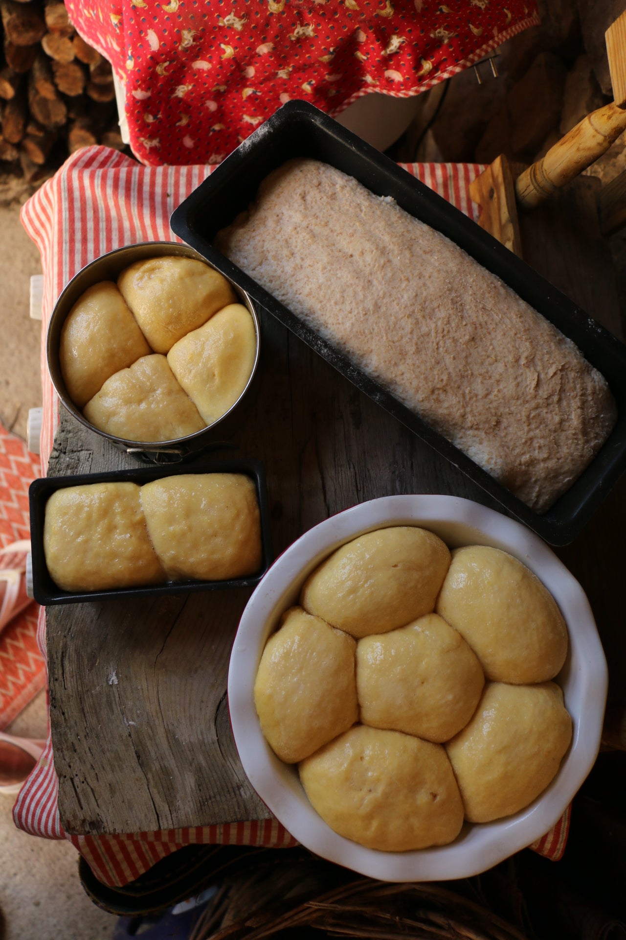 Bollos y pan hecho en horno de leña
