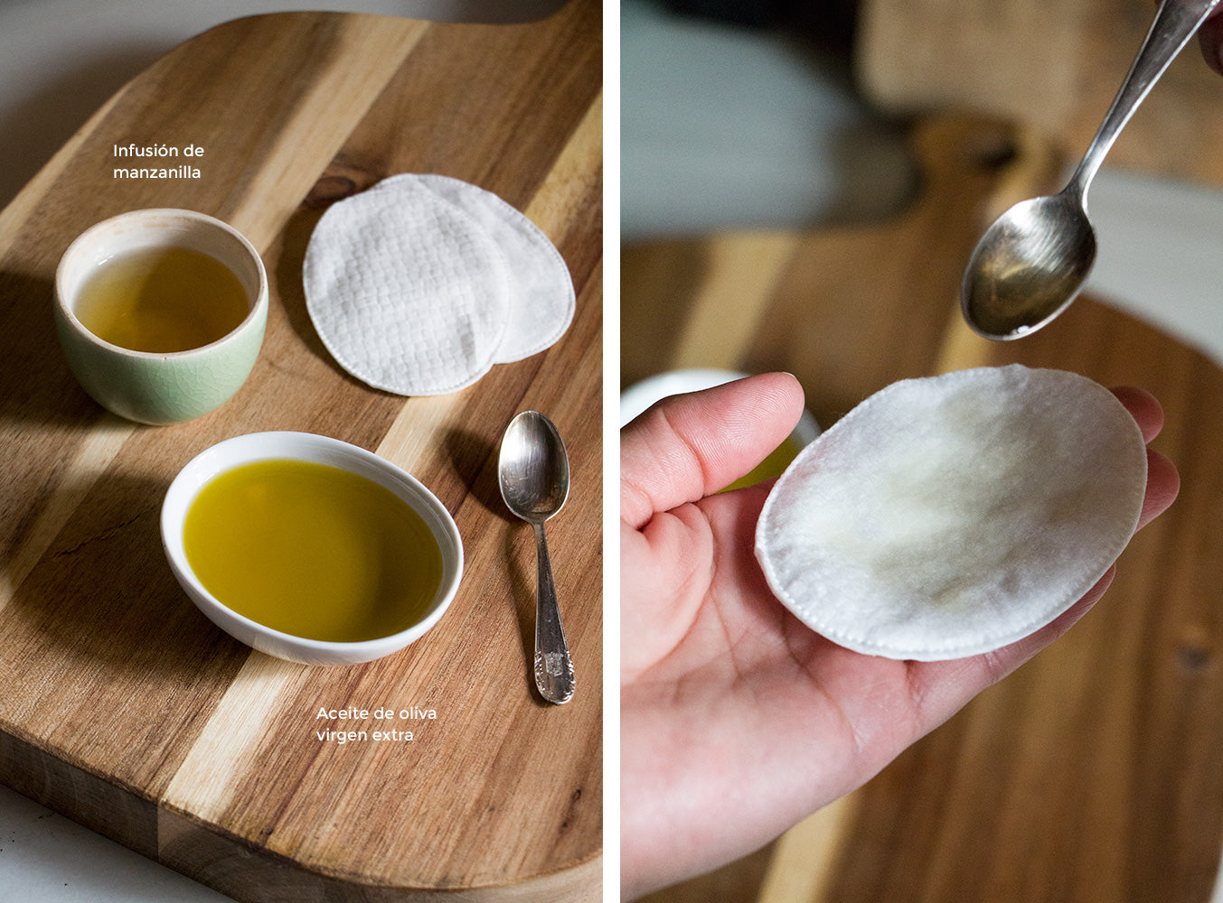 Face cleansing with chamomile and olive oil