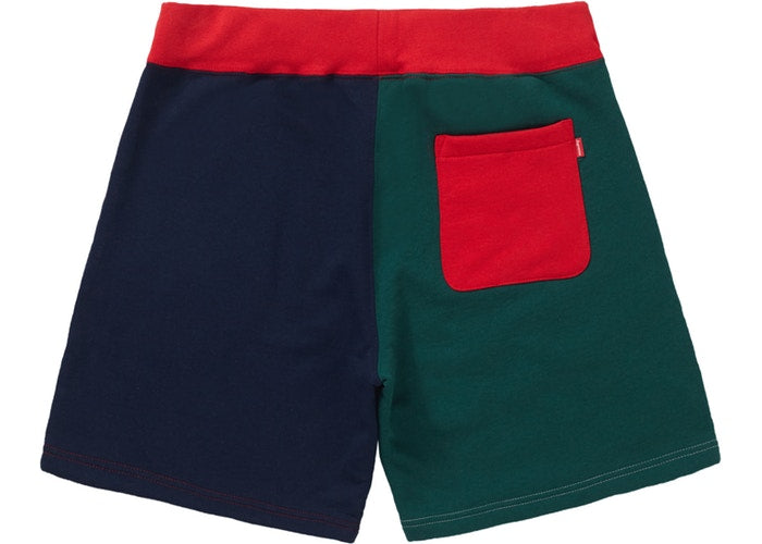 Supreme S Logo Colorblocked Sweatshort Red