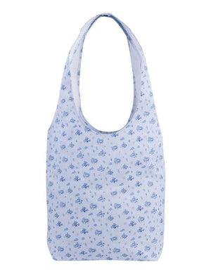 wildflower forget me not floral tote bag