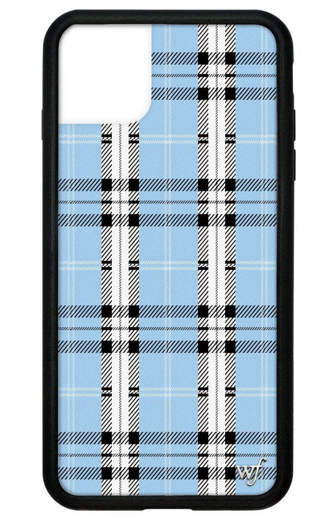 wildflower blue plaid iphone xr case