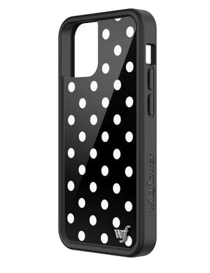 Polka Dot iPhone 13 mini Case | Black and White