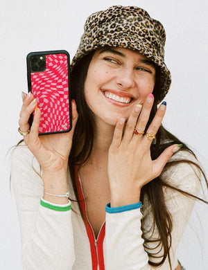 Crazy Checkers iPhone 12 mini Case | Pink