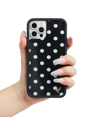 Polka Dot iPhone 13 mini Case | Black and White