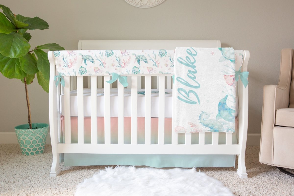 Sweet Sea Turtles Crib Rail Guards Girl Rail Guards Sweet Sea