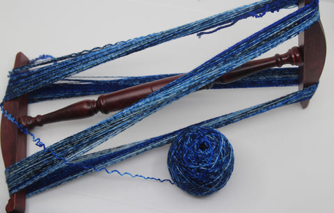 Winding a sock blank into a skein with a niddy noddy