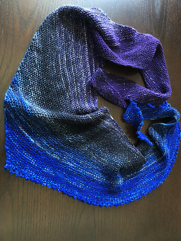 Finished Itty Bitty Picoty Shawl - free knitting pattern