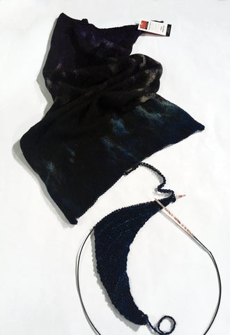 Itty Bitty Picoty Shawl in progress - free knitting pattern
