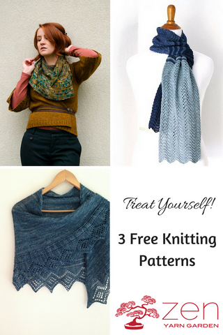 Free knitting patterns with Zen Yarn Garden hand-dyed yarn